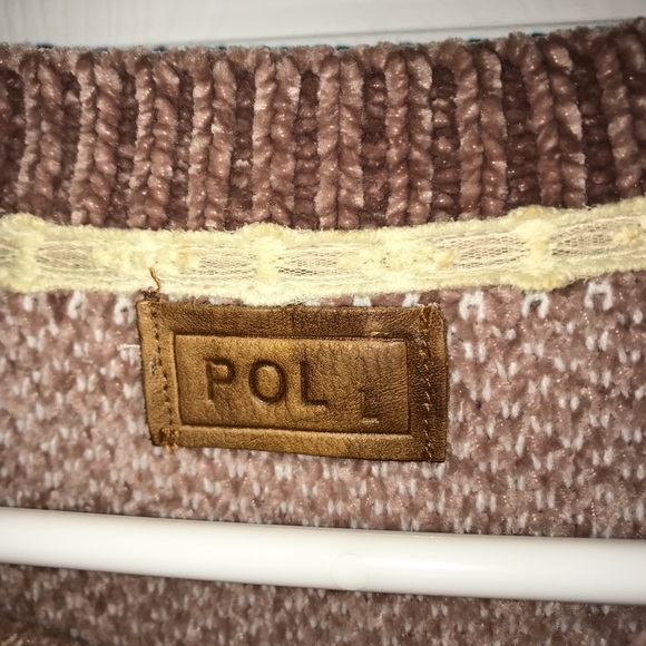 Pink Pullover Sweater w/ striped sleeves - Picture 2 of 2